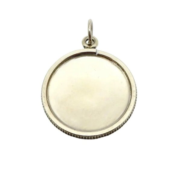 Classic Vintage Sterling Silver Round Photo Locket Charm Pendant 1960s - Picture 3 of 8